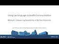 Module 2 Measuring Readability of Written Health Materials