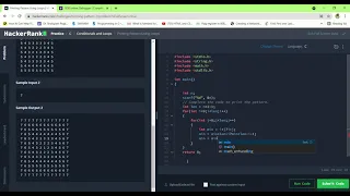 Printing Pattern Using Loops C Hacker Rank Problem