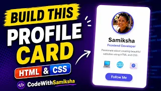 Build a Professional Personal Profile Card Using HTML CSS Beginner Project Full Tutorial