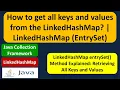 How to get all keys and values from the LinkedHashMap LinkedHashMap EntrySet