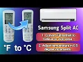 Eng Convert F to C Adjust temperature in 0 5C step Samsung Split Windfree AC remote guide