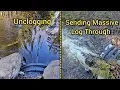 Download Lagu Sending Huge Heavy Log Through Storm Surge To Drain Flooded Road