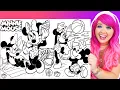 Coloring Mickey Minnie at the Beach Summer Coloring Pages Crayons Markers