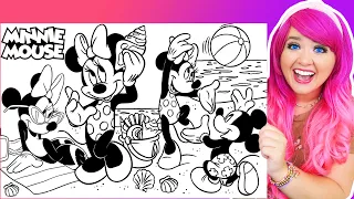 Coloring Mickey Minnie at the Beach Summer Coloring Pages Crayons Markers