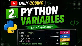 Python Variables Easy Explanation with Examples Episode 2 ONLY CODING