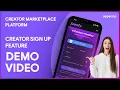 Onlyfans clone Onlyfans Clone Script App Demo Creator sign up Feature Demo