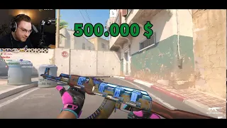ohnePixel checks out most expenisve skin in CS2 - AK-47 Blue Gem 4x Kato 14 Titan Holo