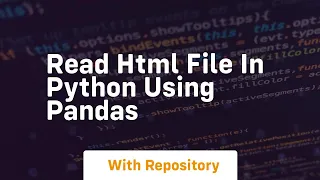 read html file in python using pandas