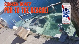 Raising a sunken sailboat with a can of Pabst Blue Ribbon?