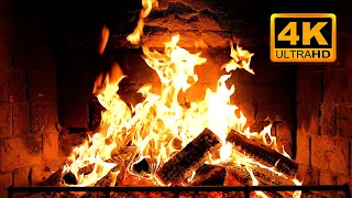 Cozy Fireplace 4K 12 HOURS Fireplace With Crackling Fire Sounds Fireplace Ambience 