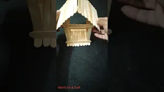 DIY Popsicle Stick Craft Shorts 5minutecrafts Icecreamstickscraft Birdhouse Birdfeeder 