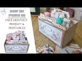 Free Monthly Project and Printables Shabby Chic Ephemera Storage Box - Digital Printables Template