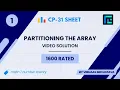 Partitioning the Array Solution 1600 Rated TLE CP-31 Sheet Best Codeforces Problems