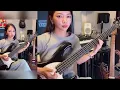 Lovebites Miyako plays Bass 🎸💙 Blazing Halo !