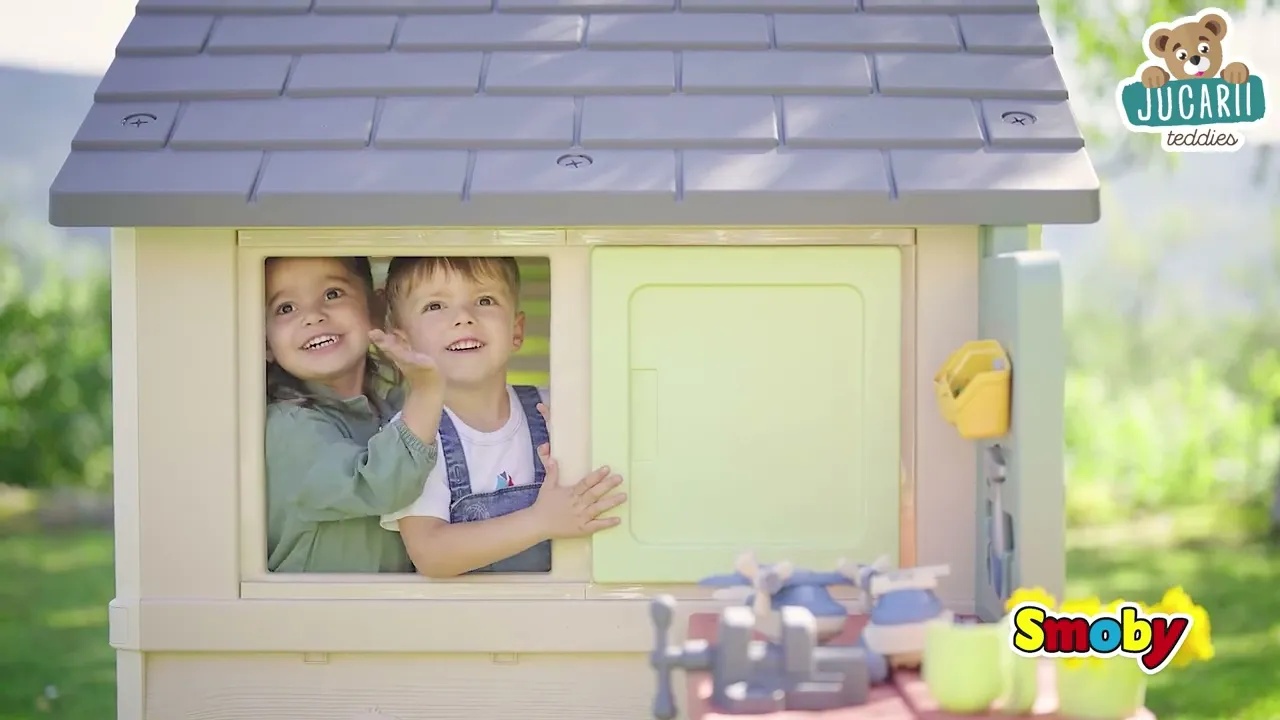 Căsuțe de grădină pentru copii  - Căsuță cu atelier și 39 de accesorii Nature Playhouse Workshop Life Smoby - 4