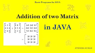 Java Program Matrix Addition using 2-D Array