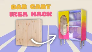 My BEST Ikea hack Gradient colorful bar cart DIY project
