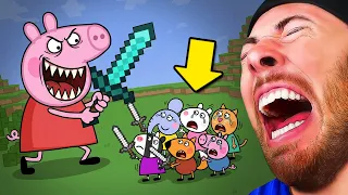 GIANT Peppa Pig VS Minecraft Speedrunners! *FUNNY*