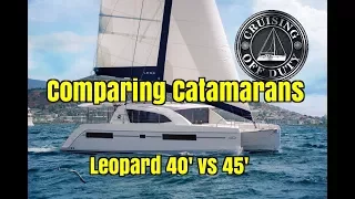 Annapolis Sailboat Show 2017. Comparing Catamarans.  Leopards. Ep90