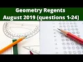Geometry Regents August 2019 Part 1 Questions 1 - 24