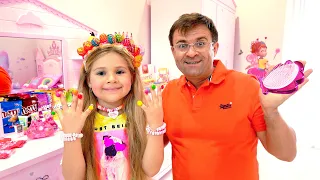 ديانا وباب يتظاهران باللعب صالون الحلوى للتجميل 