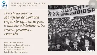 Manifesto de Córdoba - Influência para a indissociabilidade entre ensino, pesquisa e extensão