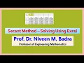 Secant Method Solving Using Excel