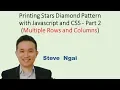 Printing Stars Diamond Pattern with Javascript and CSS - Part 2 Multiple Rows and Columns