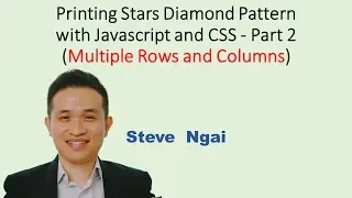 Printing Stars Diamond Pattern with Javascript and CSS - Part 2 Multiple Rows and Columns