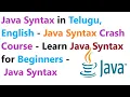 Java Syntax in Telugu English - Java Syntax Crash Course