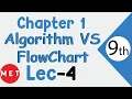Difference Between Algorithm Flow Chart 9 Class Ch-1 Lecture 4