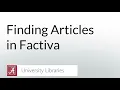 Finding Articles in Factiva 2026