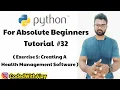 Exercise 5 Health Management System Python Tutorials For Absolute Beginners In Hindi