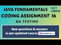 Coding Assignment 16 Java fundamentals nxtwave QA Testing