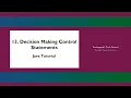 13 Decision Making Control Statements - Java Tutorial