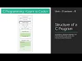 Unit-2 Lecture-8 Structure of a C Program