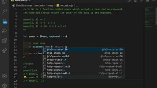 Power function using recursion in Javascript