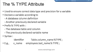 Oracle Database Course - PLSQL Anonymous Block and Variable Declaration