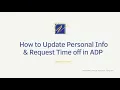Update Personal Information Request Time Off - ADP