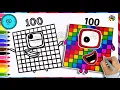 Numberblocks How To Draw Numberblock 100 To 1000 Coloring For Kids Drawings Coloring Tutorials