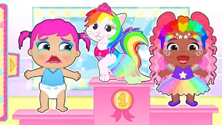 BABIES ALEX & LILY 🌈 Rainbow Makeup & Beauty Salon! 💄✨ Best Stories Compilation