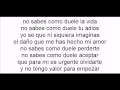No sabes como duele marc anthony con letra