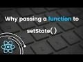 Why we need to pass a function to setState React Tutorial