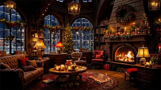Cozy Winter Bookstore Cafe Ambience With Relaxing Piano Jazz Music Fireplace Sounds To Relax Study 