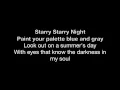 Lagu VINCENT | STARRY STARRY NIGHT | HD with lyrics | DON McLEAN | cover by Chris Landmark