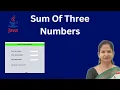 Addition of three numbers in Java with user input Using NetBeans