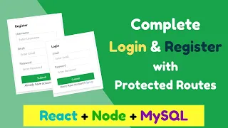 Complete with Protected Routes using React Node MySQL Login Registration