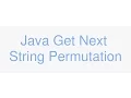 Java Next Permutation of a String Algorithm