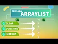 Excel VBA - ArrayList Clear Contains and IndexOf Methods