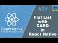 Flatlist With Card in React Native